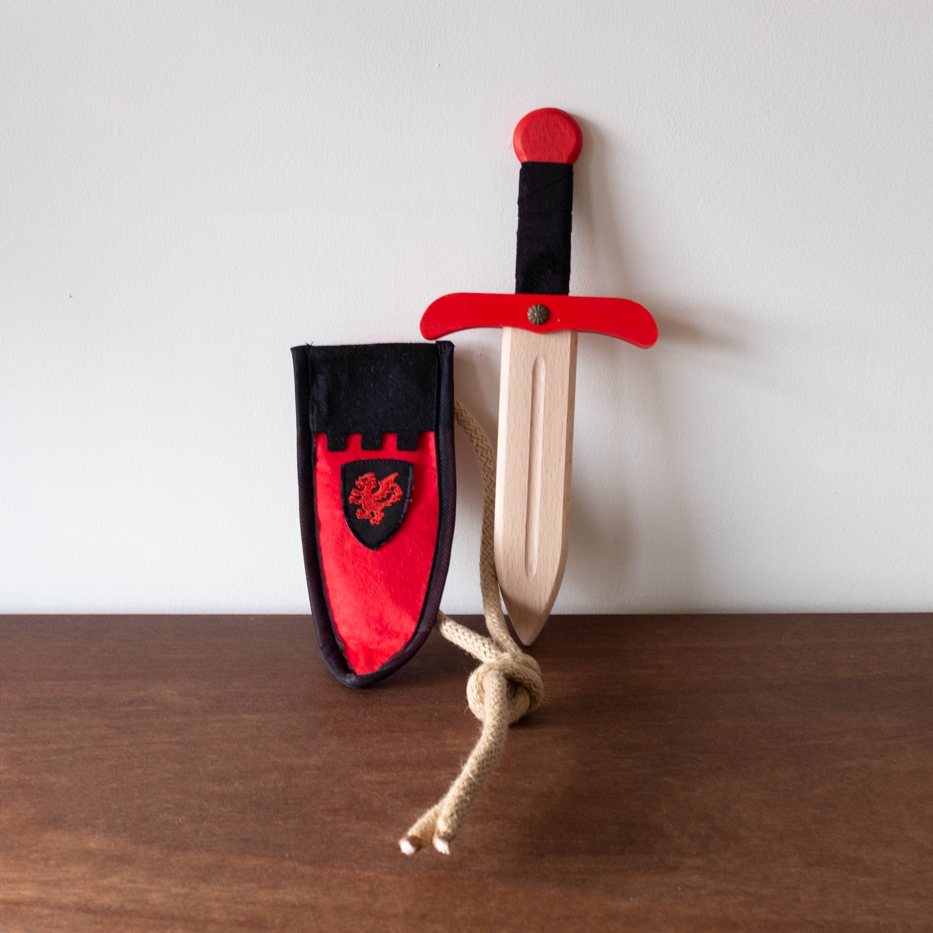 Wooden Dagger with Bag- Red